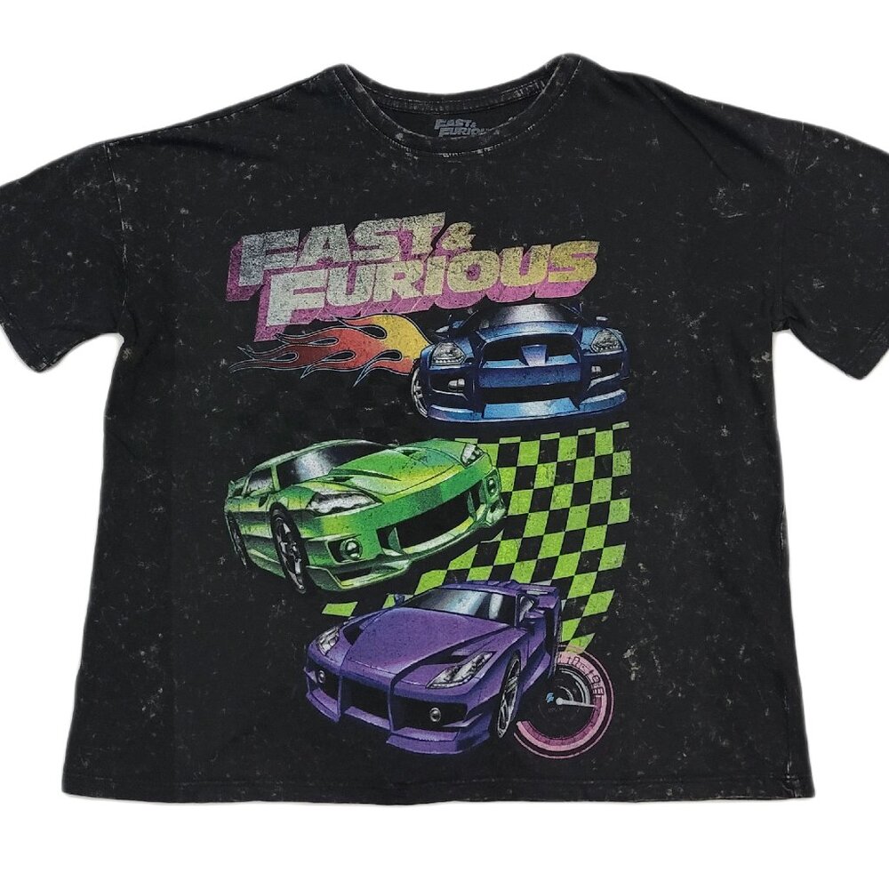 Fast & Furious Cars Tie Dye Crop Top